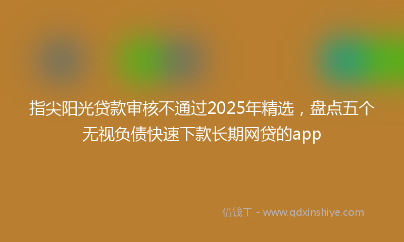 指尖阳光贷款审核不通过2025年精选，盘点五个无视负债快速下款长期网贷的app