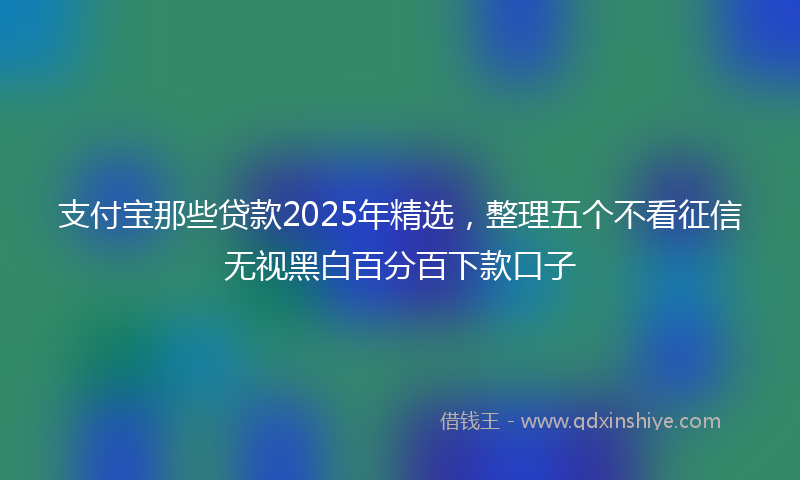 支付宝那些贷款2025年精选，整理五个不看征信无视黑白百分百下款口子