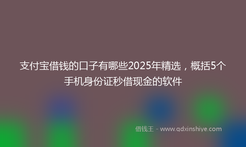 支付宝借钱的口子有哪些2025年精选，概括5个手机身份证秒借现金的软件