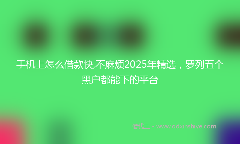 手机上怎么借款快,不麻烦2025年精选，罗列五个黑户都能下的平台