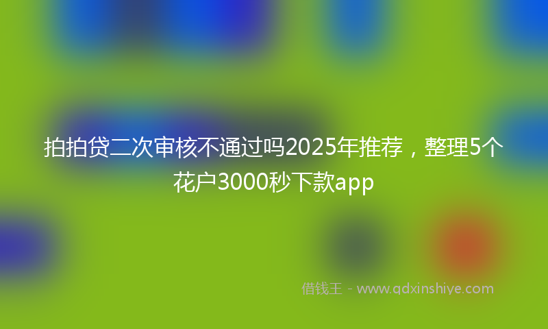 拍拍贷二次审核不通过吗2025年推荐，整理5个花户3000秒下款app