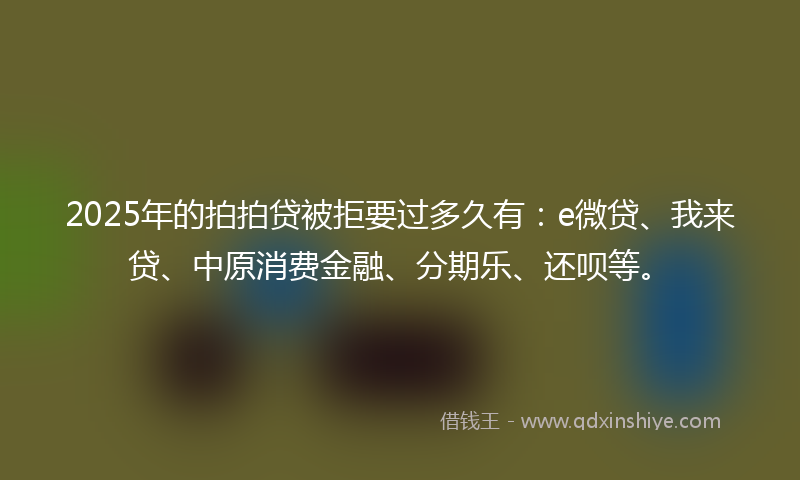 2025年的拍拍贷被拒要过多久有：e微贷、我来贷、中原消费金融、分期乐、还呗等。
