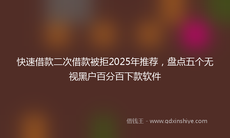 快速借款二次借款被拒2025年推荐，盘点五个无视黑户百分百下款软件