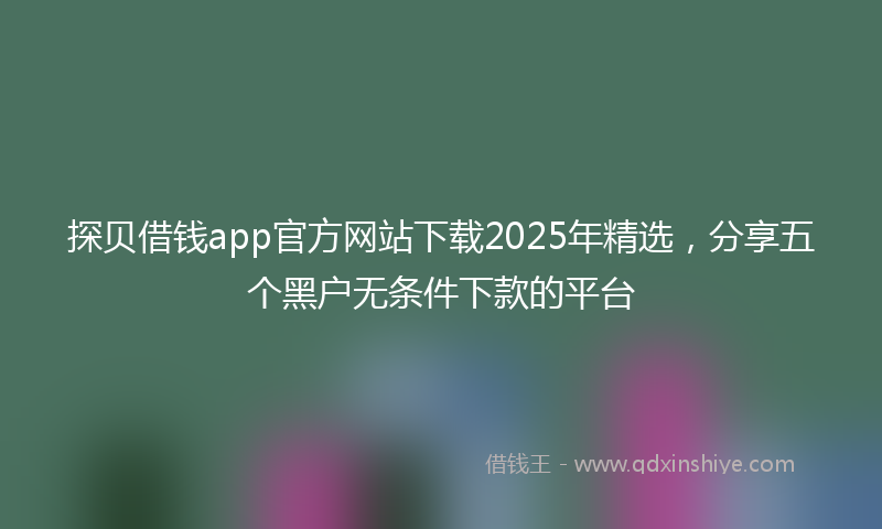 探贝借钱app官方网站下载2025年精选，分享五个黑户无条件下款的平台