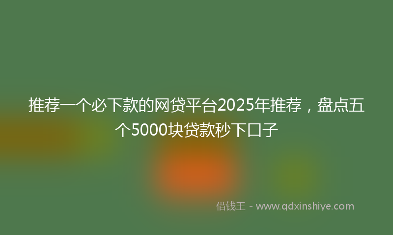 推荐一个必下款的网贷平台2025年推荐，盘点五个5000块贷款秒下口子