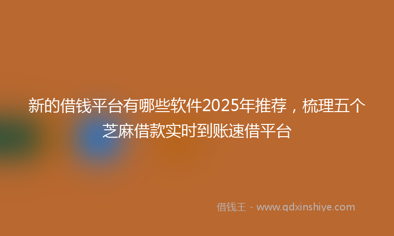 新的借钱平台有哪些软件2025年推荐，梳理五个芝麻借款实时到账速借平台