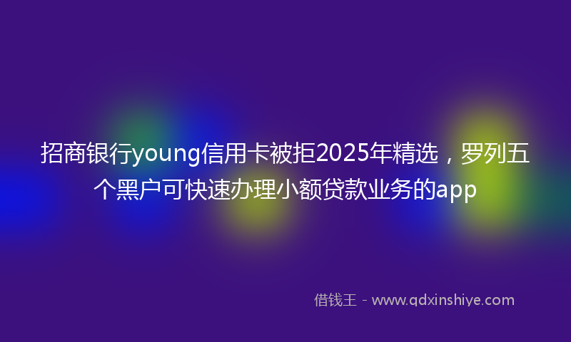 招商银行young信用卡被拒2025年精选，罗列五个黑户可快速办理小额贷款业务的app