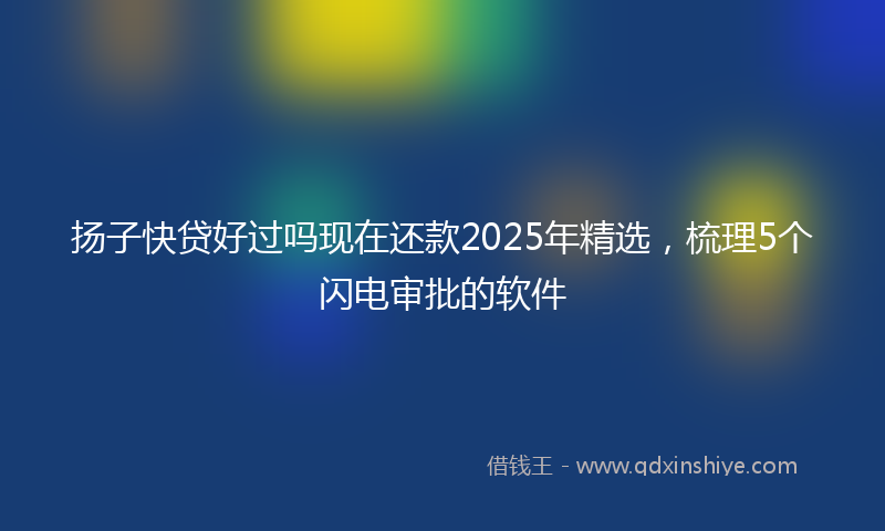 扬子快贷好过吗现在还款2025年精选，梳理5个闪电审批的软件