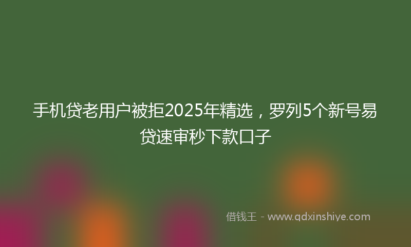 手机贷老用户被拒2025年精选，罗列5个新号易贷速审秒下款口子