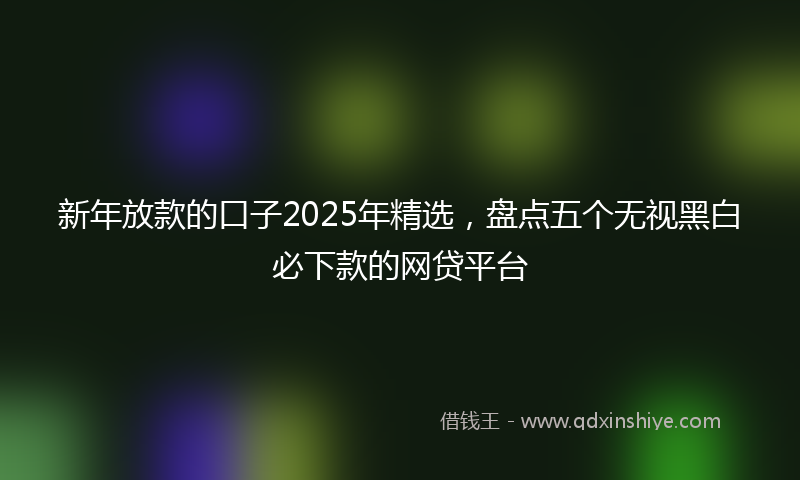 新年放款的口子2025年精选，盘点五个无视黑白必下款的网贷平台