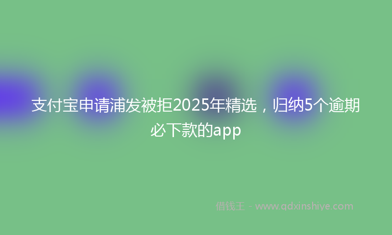 支付宝申请浦发被拒2025年精选，归纳5个逾期必下款的app