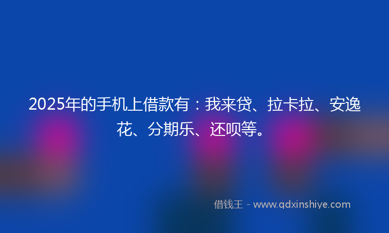 2025年的手机上借款有：我来贷、拉卡拉、安逸花、分期乐、还呗等。