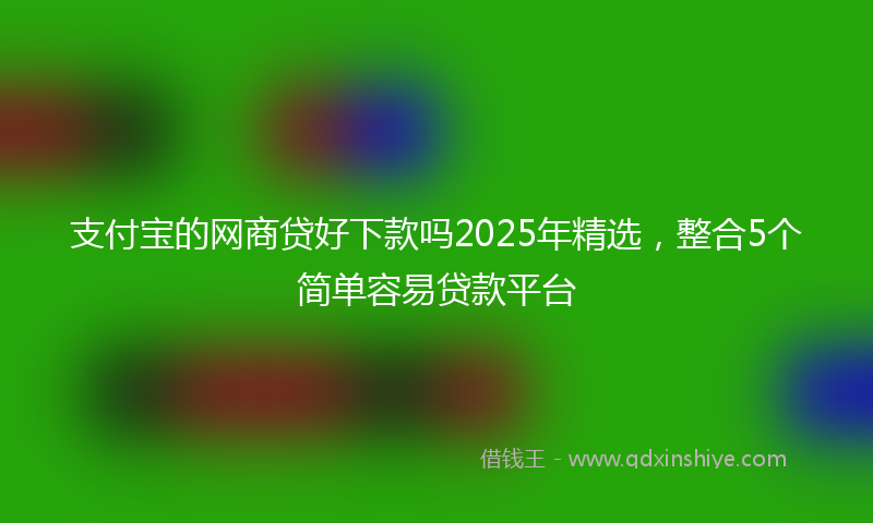 支付宝的网商贷好下款吗2025年精选，整合5个简单容易贷款平台
