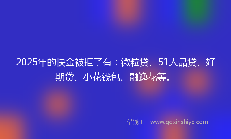 2025年的快金被拒了有：微粒贷、51人品贷、好期贷、小花钱包、融逸花等。