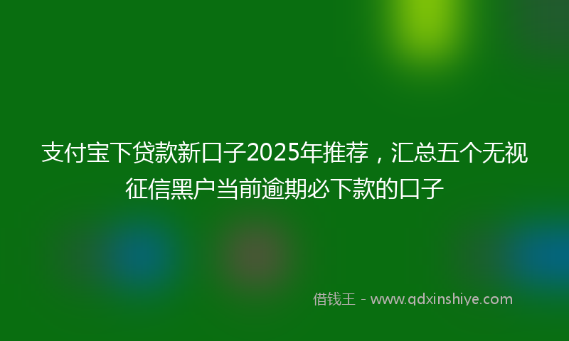 支付宝下贷款新口子2025年推荐，汇总五个无视征信黑户当前逾期必下款的口子