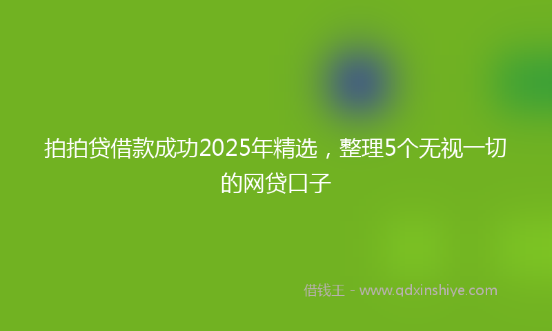 拍拍贷借款成功2025年精选，整理5个无视一切的网贷口子