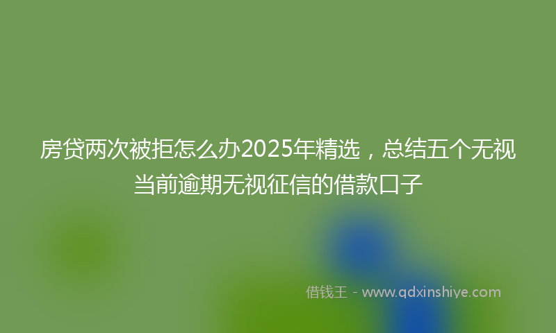 房贷两次被拒怎么办2025年精选，总结五个无视当前逾期无视征信的借款口子