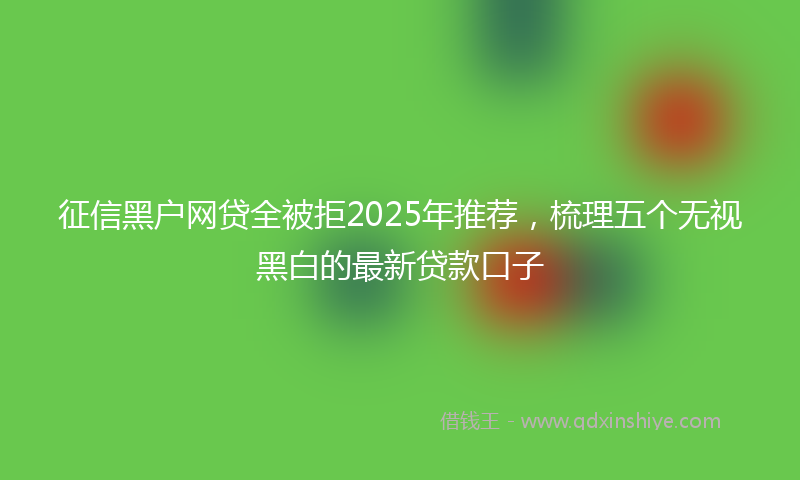 征信黑户网贷全被拒2025年推荐，梳理五个无视黑白的最新贷款口子