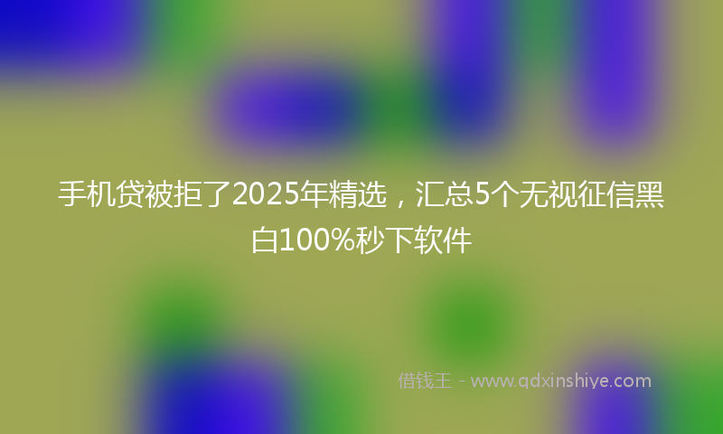 手机贷被拒了2025年精选，汇总5个无视征信黑白100%秒下软件