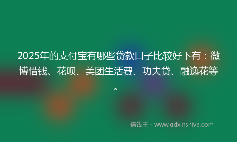 2025年的支付宝有哪些贷款口子比较好下有：微博借钱、花呗、美团生活费、功夫贷、融逸花等。