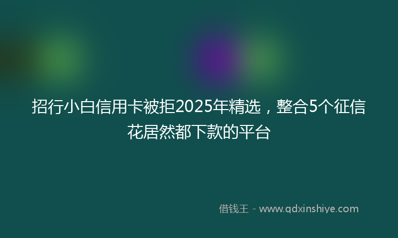 招行小白信用卡被拒2025年精选，整合5个征信花居然都下款的平台