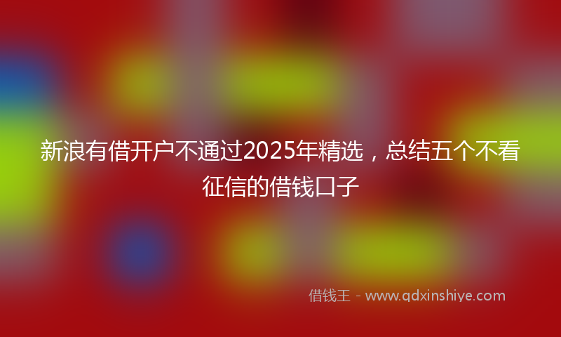 新浪有借开户不通过2025年精选，总结五个不看征信的借钱口子
