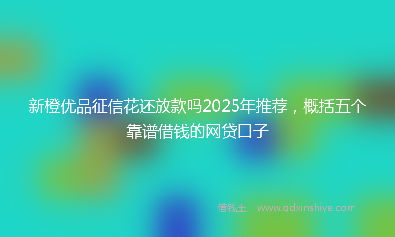 新橙优品征信花还放款吗2025年推荐，概括五个靠谱借钱的网贷口子