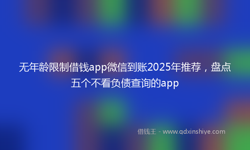 无年龄限制借钱app微信到账2025年推荐，盘点五个不看负债查询的app