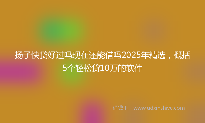 扬子快贷好过吗现在还能借吗2025年精选，概括5个轻松贷10万的软件