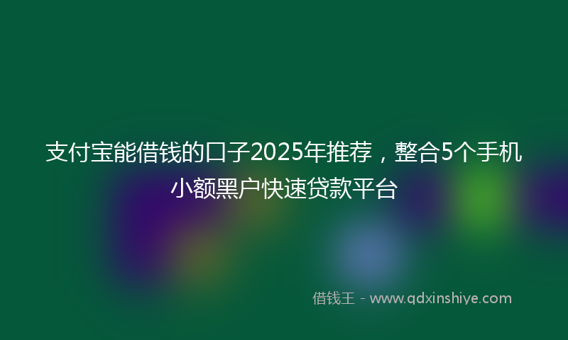 支付宝能借钱的口子2025年推荐，整合5个手机小额黑户快速贷款平台