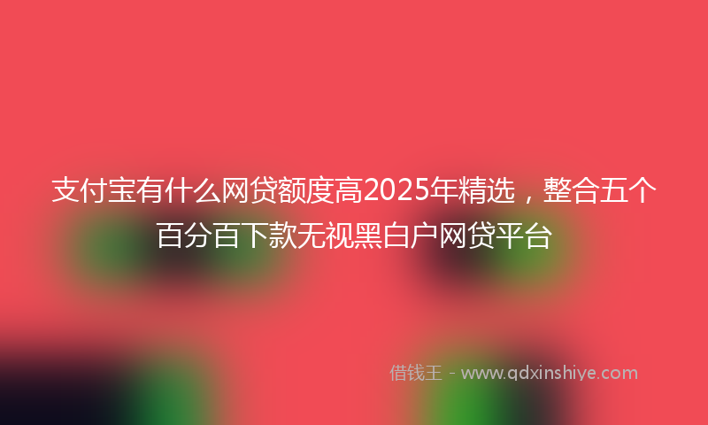 支付宝有什么网贷额度高2025年精选，整合五个百分百下款无视黑白户网贷平台