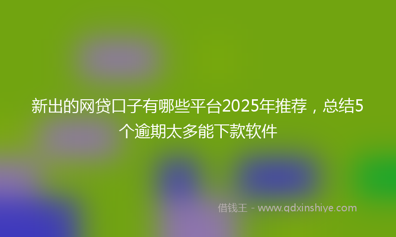 新出的网贷口子有哪些平台2025年推荐，总结5个逾期太多能下款软件