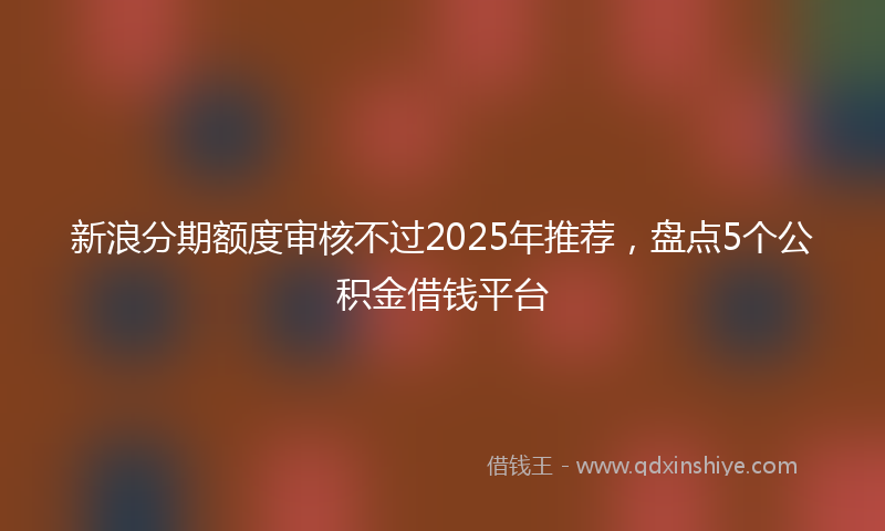 新浪分期额度审核不过2025年推荐，盘点5个公积金借钱平台