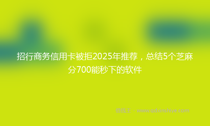 招行商务信用卡被拒2025年推荐，总结5个芝麻分700能秒下的软件