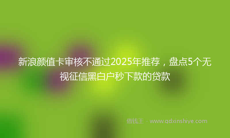 新浪颜值卡审核不通过2025年推荐，盘点5个无视征信黑白户秒下款的贷款