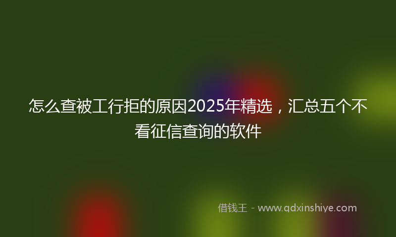 怎么查被工行拒的原因2025年精选，汇总五个不看征信查询的软件