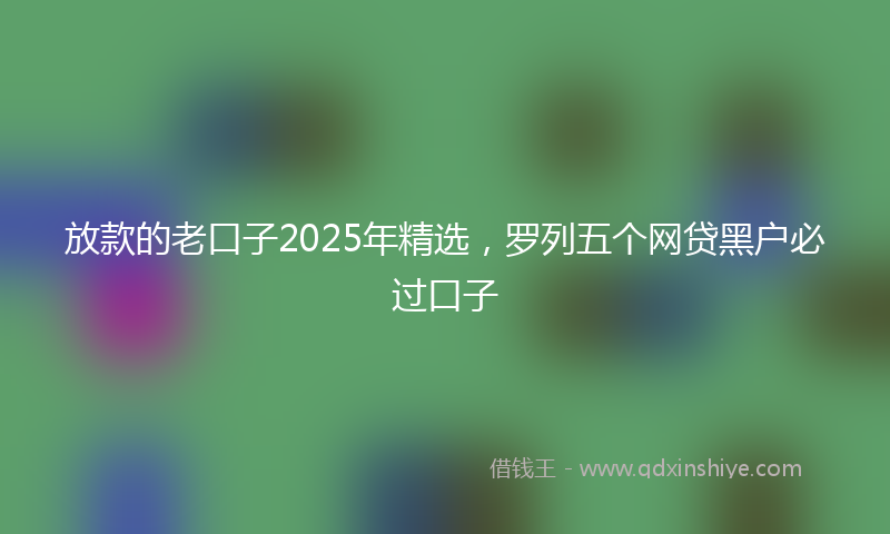 放款的老口子2025年精选，罗列五个网贷黑户必过口子