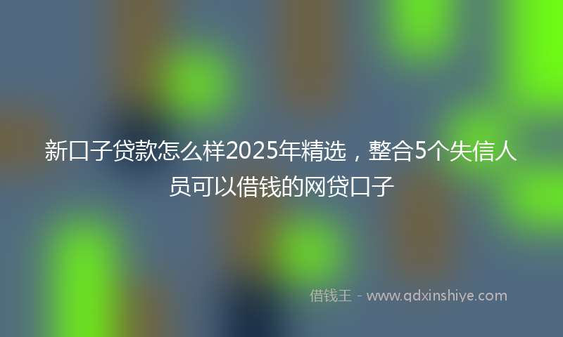 新口子贷款怎么样2025年精选，整合5个失信人员可以借钱的网贷口子