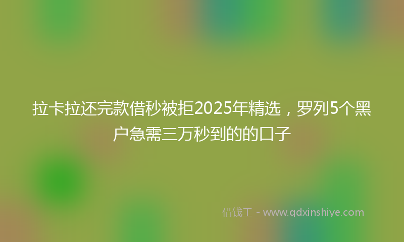 拉卡拉还完款借秒被拒2025年精选，罗列5个黑户急需三万秒到的的口子
