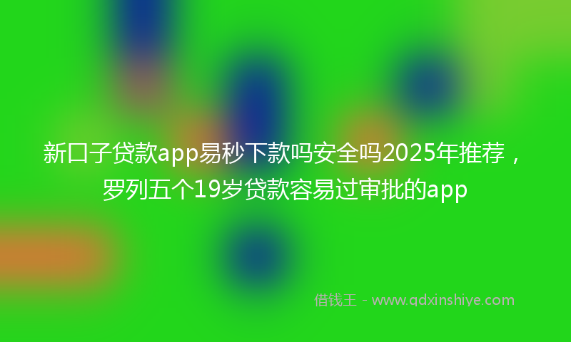 新口子贷款app易秒下款吗安全吗2025年推荐，罗列五个19岁贷款容易过审批的app