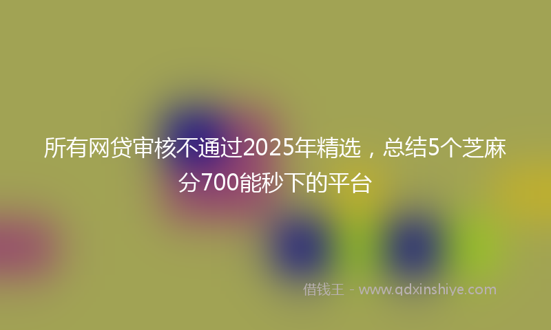 所有网贷审核不通过2025年精选，总结5个芝麻分700能秒下的平台