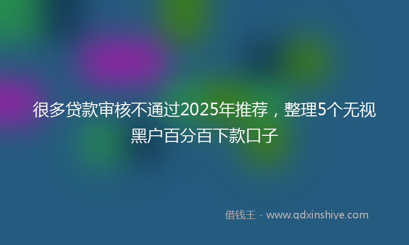 很多贷款审核不通过2025年推荐，整理5个无视黑户百分百下款口子
