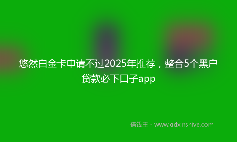 悠然白金卡申请不过2025年推荐，整合5个黑户贷款必下口子app