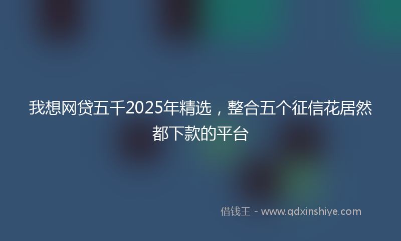 我想网贷五千2025年精选，整合五个征信花居然都下款的平台