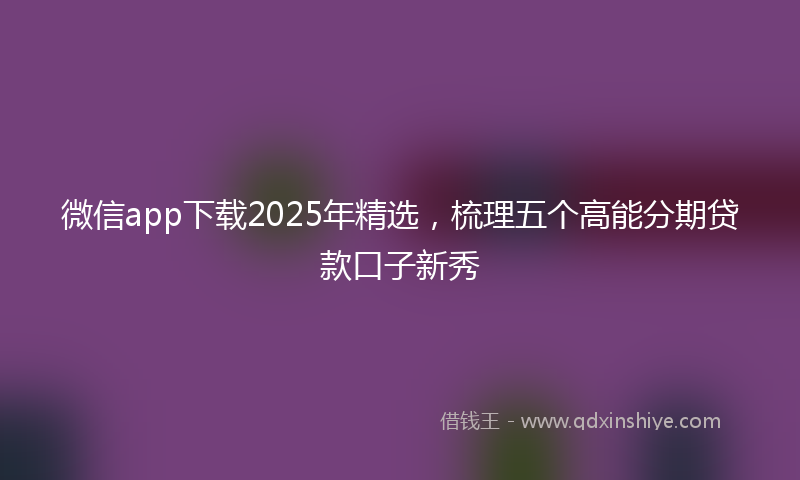 微信app下载2025年精选，梳理五个高能分期贷款口子新秀