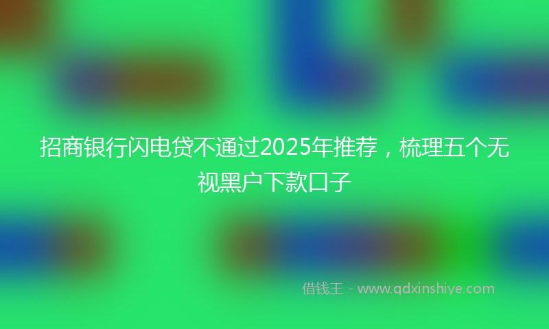 招商银行闪电贷不通过2025年推荐，梳理五个无视黑户下款口子