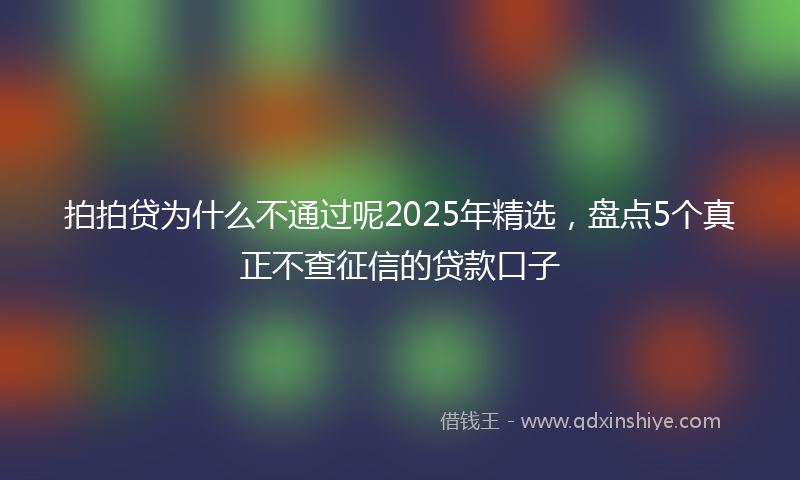 拍拍贷为什么不通过呢2025年精选，盘点5个真正不查征信的贷款口子