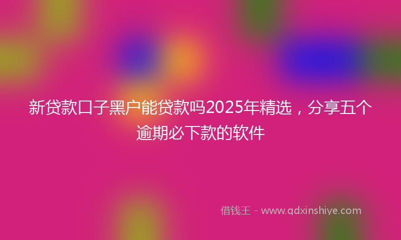 新贷款口子黑户能贷款吗2025年精选，分享五个逾期必下款的软件