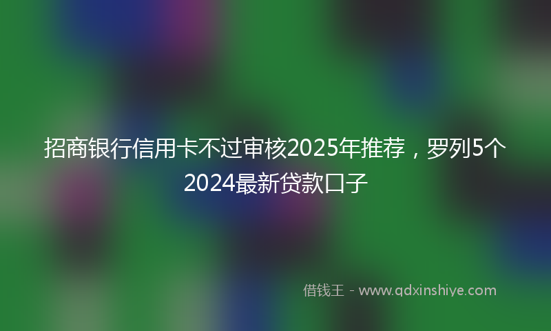 招商银行信用卡不过审核2025年推荐，罗列5个2024最新贷款口子