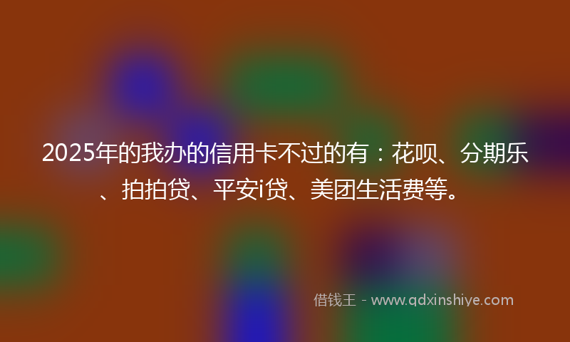2025年的我办的信用卡不过的有：花呗、分期乐、拍拍贷、平安i贷、美团生活费等。